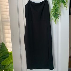Express black dress with leg slit